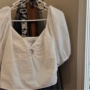 Abercrombie white top Size M